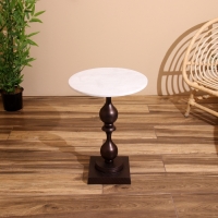 Стол кофейный 41х41х57 см, алюминий/мрамор Стол кофейный 41х41х57 см, алюминий/мрамор