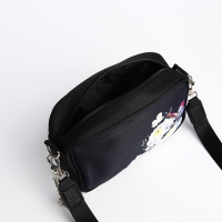 Сумка женская текстильная &laquo;Цветы&raquo;, 19х14х6 см, чёрный