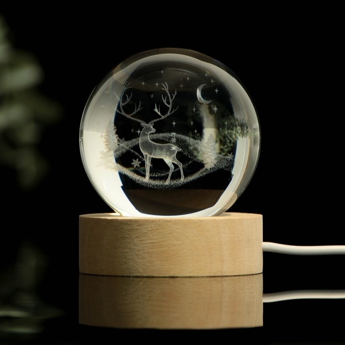 Светильник новогодний «Новый год: Олень», диам. 6 см Светильник новогодний «Новый год: Олень», диам. 6 см