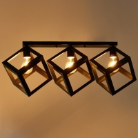 Светильник "Куб" 3хE27 40Вт черный 78х22х30 см BayerLux Светильник "Куб" 3хE27 40Вт черный 78х22х30 см BayerLux