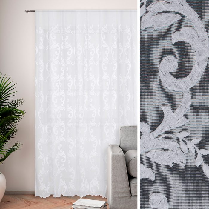 Тюль Этель &laquo;Барокко&raquo;, 150х250 см с фестоном, 71 г/м&sup2;，100% п/э