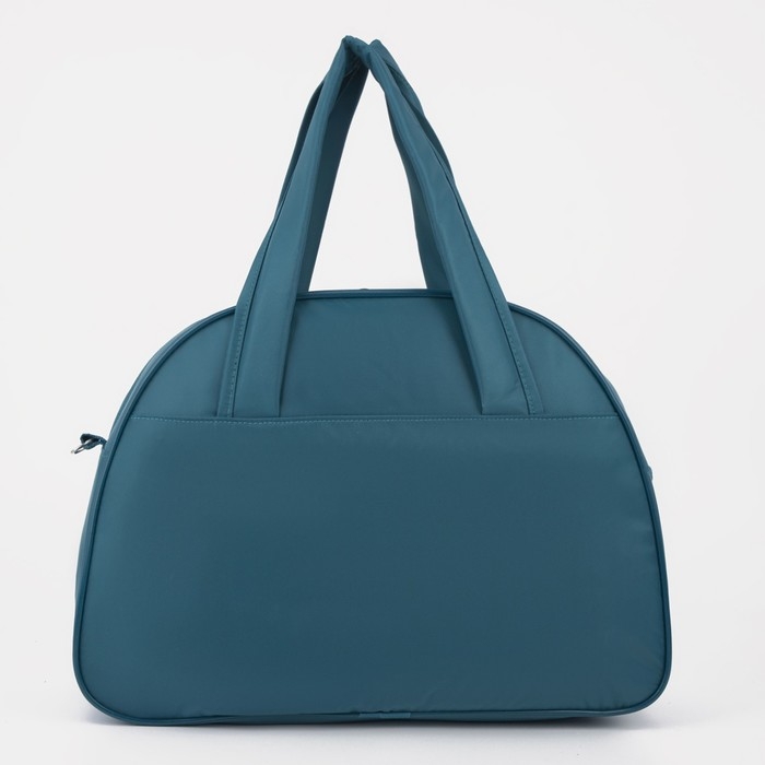 Сумка спортивная на молнии, без подкладки, наружный карман, средний размер, цвет бирюзовый