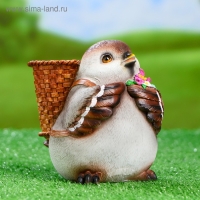 Фигурное кашпо "Воробей с корзинкой на спине" 16х12х15см Фигурное кашпо "Воробей с корзинкой на спине" 16х12х15см