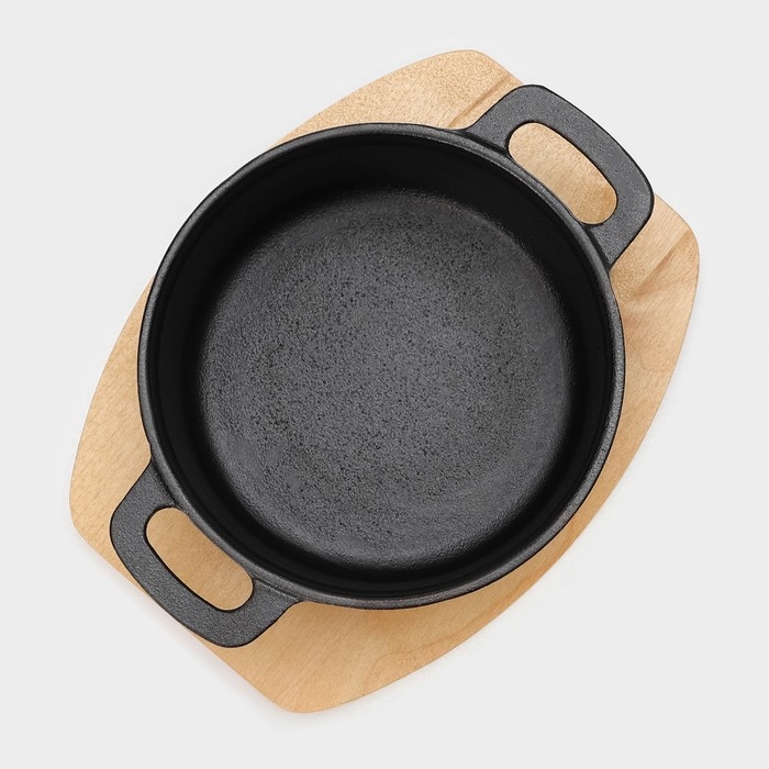 Кастрюля чугунная с крышкой Magma &laquo;Хотан&raquo;, 750 мл, 18,6&times;14&times;7 см, индукция, цвет чёрный