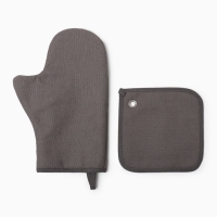 Набор кух. Freedom grey варежка 20х28см, прихватка 17х17см, 56%лён,44%хл