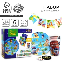 Набор бумажной посуды одноразовый Сокровище пиратов&raquo;: 6 тарелок, 6 стаканов