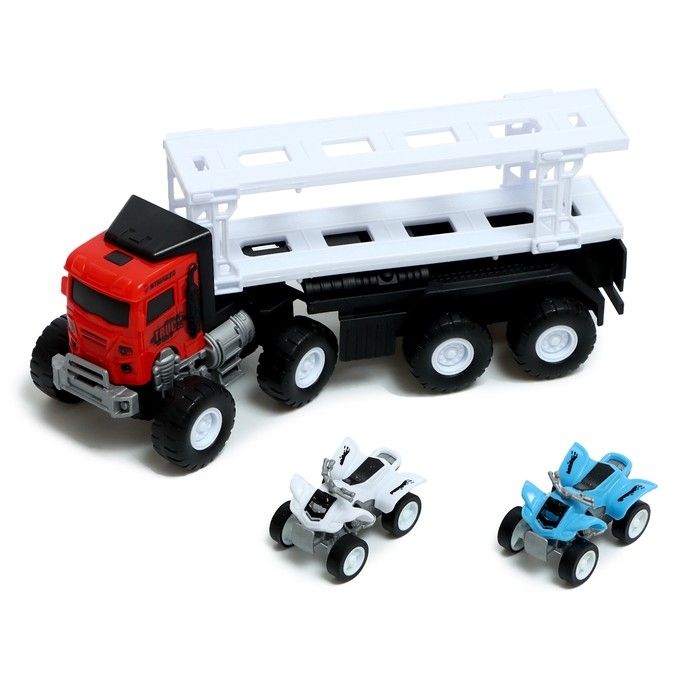 Грузовик инерционный &laquo;Автовоз&raquo;, с 2 квадроциклами, цвет МИКС