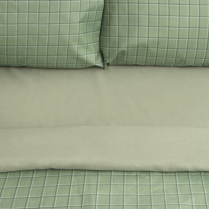 Постельное бельё Этель евро Green cage 200х215 см,225х240 см,50х70&plusmn; 3 см - 2 шт, новосатин