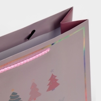 Пакет голографический вертикальный &laquo;Моменты&raquo;, 26 х 32 х 9 см, Новый год