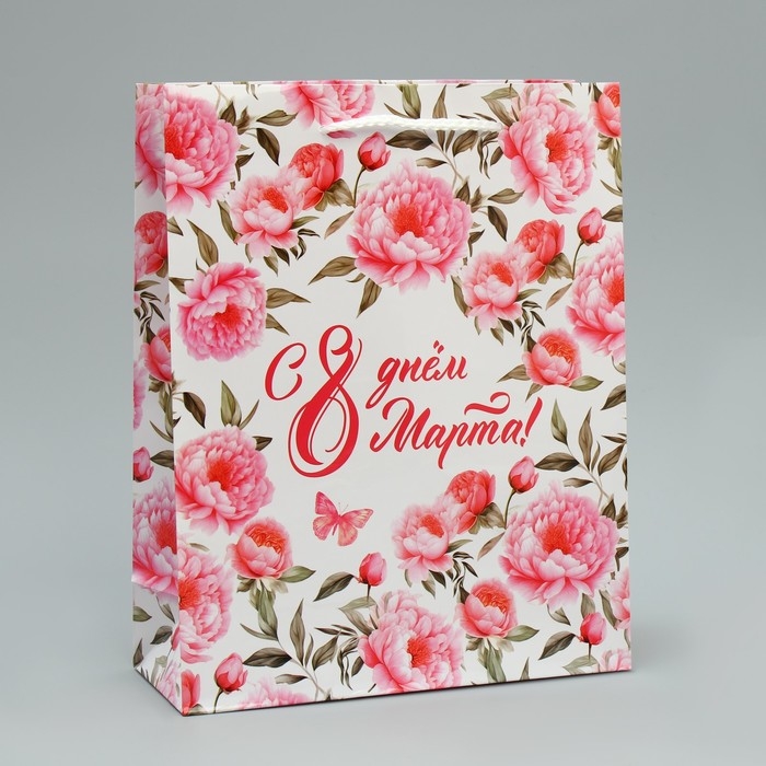 Пакет подарочный ламинированный, упаковка, &laquo;8 марта&raquo;, ML 21 х 25 х 8 см