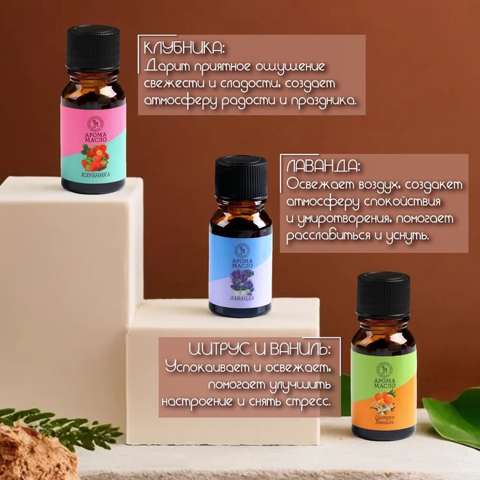 Аромамасло, набор (6 в 1), по 10 мл Аромамасло, набор (6 в 1), по 10 мл "Богатство Аромата" №2