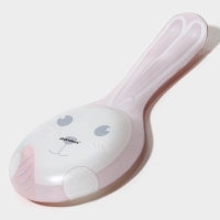 Подставка стеклянная под ложку Доляна &laquo;Зайка и морковка&raquo;, цвет розовый