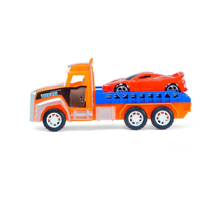 Грузовик инерционный «Перевозчик» с автомобилем, цвета МИКС Грузовик инерционный «Перевозчик» с автомобилем, цвета МИКС