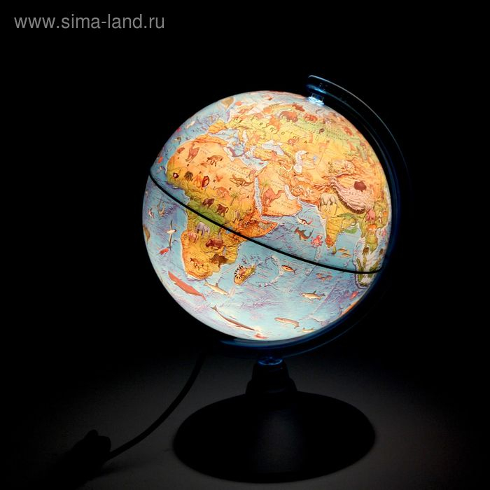 Глoбус зоогеографический (детский) Глoбус зоогеографический (детский) "Классик Евро", диаметр 210 мм, с подсветкой