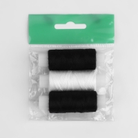 Набор ниток &laquo;Домино&raquo;, 45ЛЛ, 150 м, 3 шт, цвет чёрный/белый МИКС