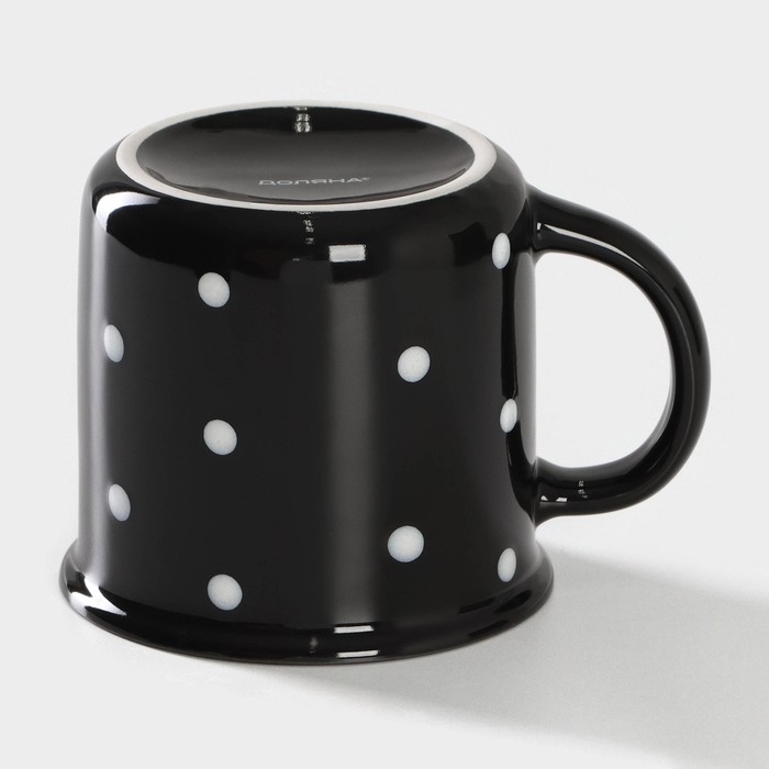 Кружка фарфоровая Доляна «Божья коровка», 370 мл, цвет чёрный Кружка фарфоровая Доляна «Божья коровка», 370 мл, цвет чёрный