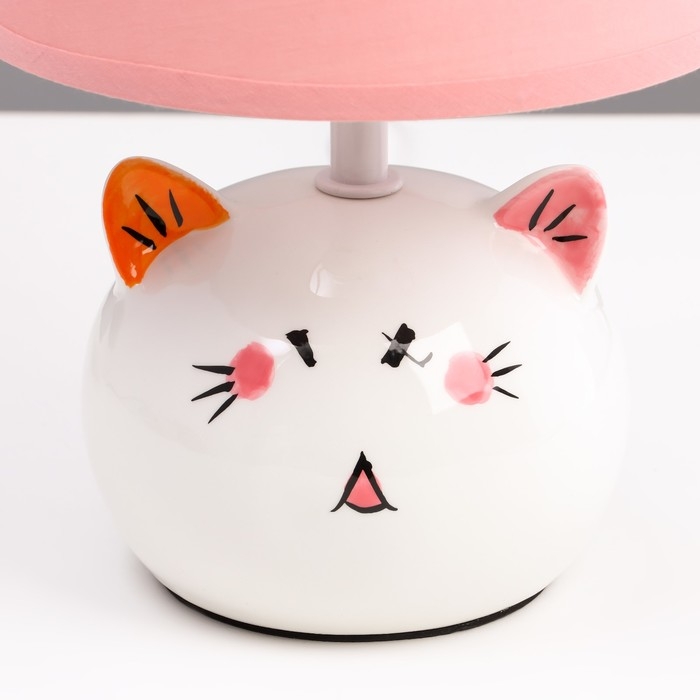 Настольная лампа Настольная лампа "Киса" Е14 40Вт бело-розовый 17х17х27 см RISALUX