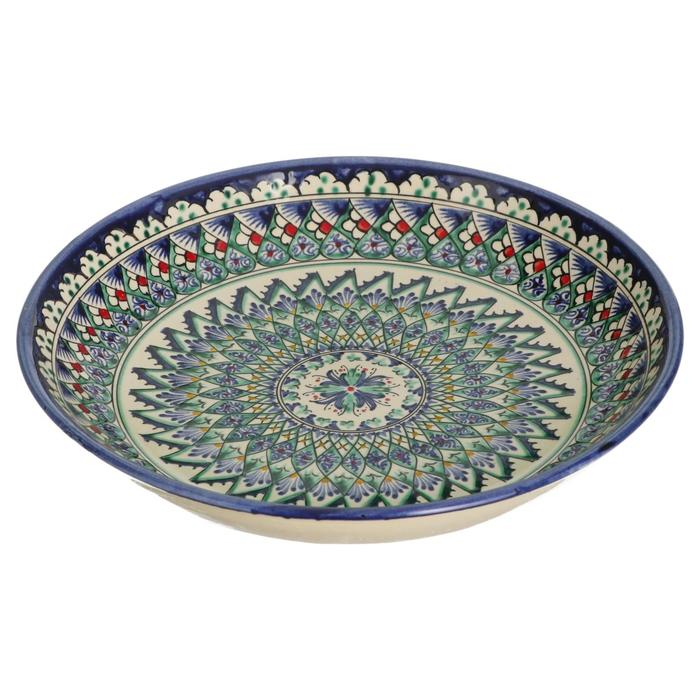 Ляган Риштанская Керамика Ляган Риштанская Керамика "Узоры", 25 см, синий