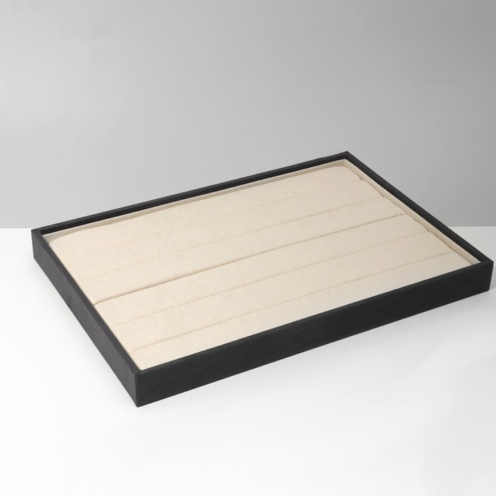 Подставка для колец 5 полос, 35&times;24&times;3 см, цвет серо-бежевый