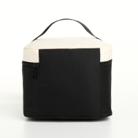 Термосумка на молнии, 4,5 л, цвет бежевый/чёрный