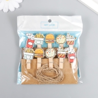 Декор для творчества дерево "Фастфуд" набор 10 шт 4х2,2 см Декор для творчества дерево "Фастфуд" набор 10 шт 4х2,2 см