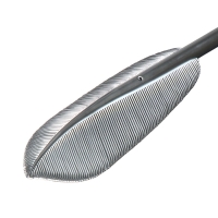 Ручка гелевая-прикол Перо серебристое Ручка гелевая-прикол Перо серебристое