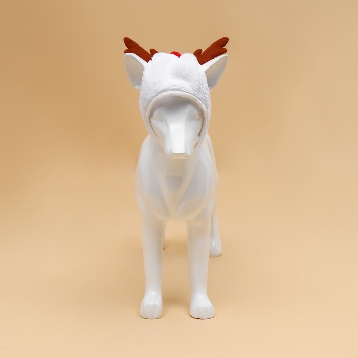 Новый год. Шапка для животных "Рожки", размер S(ОМ 15 см, длина 15 см)