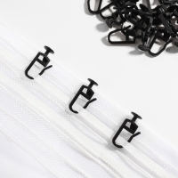 Крючок для штор, гвоздик с замком, 2,5 &times; 1,2 &times; 0,8 см, 20 шт, цвет чёрный