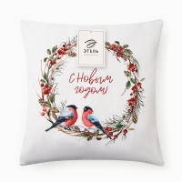 Наволочка декоративная "Этель" Снегири 40х40&plusmn;4 см, 100% хлопок