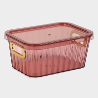 Контейнер для хранения с крышкой &laquo;Грани&raquo;, 18&times;13&times;8 см, цвет МИКС