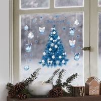 Наклейки новогодние на окна, виниловые &laquo;Праздник&raquo;, многоразовые, 20 х 34.5 см, Новый год