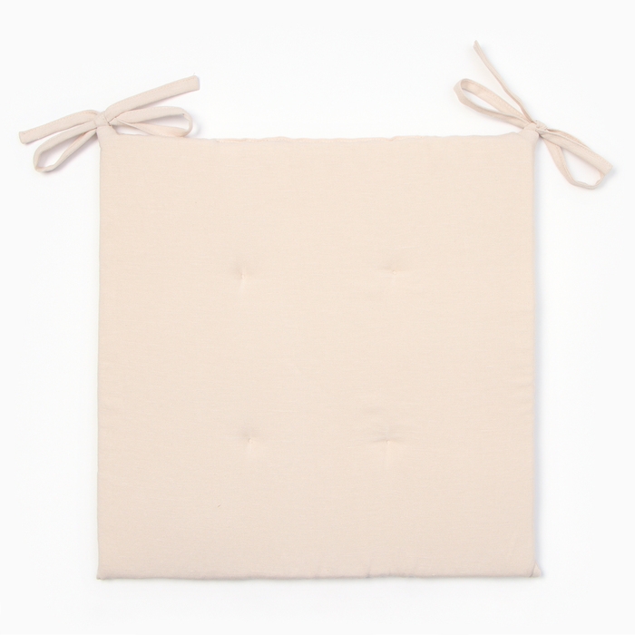 Сидушка на стул с завязками Этель Dream, 40*40 см., 100% лён