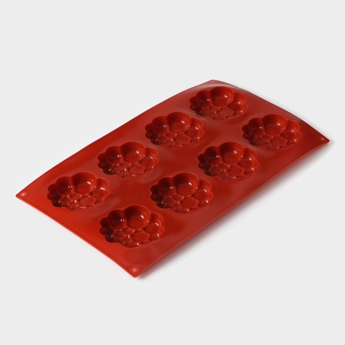 Форма для выпечки Доляна &laquo;Пузыри&raquo;, силикон, 29&times;17&times;1,5 см, 8 ячеек (6&times;6&times;1,5 см), цвет коричневый