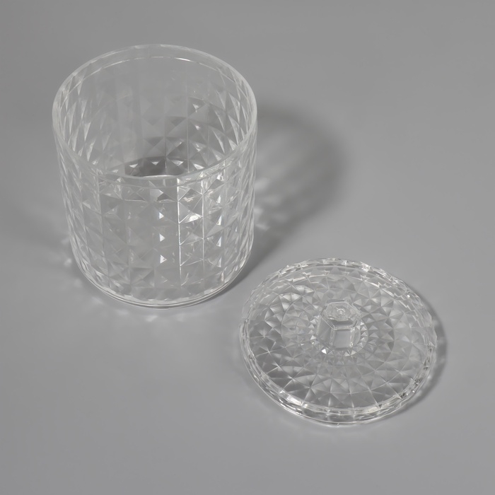Органайзер для хранения, 1 секция, с крышкой, d = 10 &times; 12,5 см, цвет прозрачный