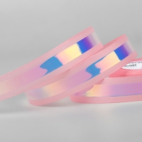 Лента декоративная, с голографией, 20 мм &times; 9,1 &plusmn; 0,5 м, цвет розовый