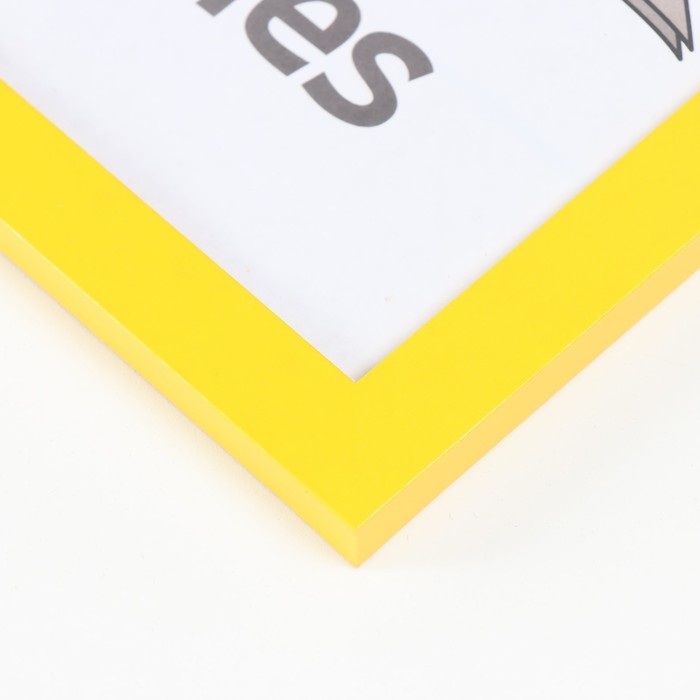 Фоторамка МДФ 30х40 см, №6, шир. 18 мм, толщ. 12 мм, желтый (пластиковый экран)