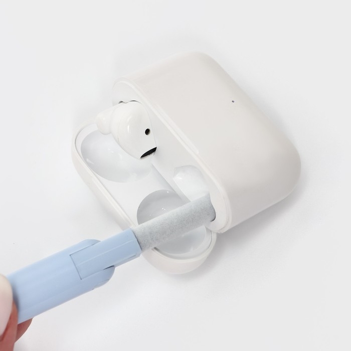 Мультифункциональный набор для чистки узких мест с распылителем и зажимом для клавиш Raccoon, цвет белый