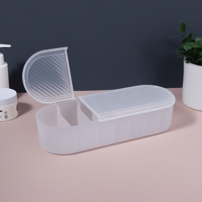 Органайзер для хранения, с крышкой, 7 секции, 28 &times; 10,5 см, цвет прозрачный