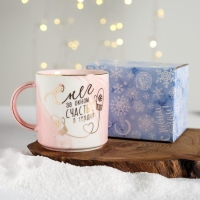 Новый год! Кружка новогодняя керамическая &laquo;Снег за окном, счастье в сердце&raquo;, 350 мл , цвет белый