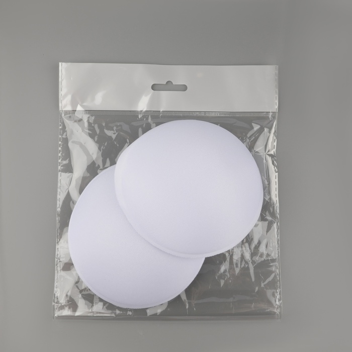 Чашки для бюстгальтера &laquo;Круг&raquo;, L (48), d = 14,5 см, пара, цвет белый