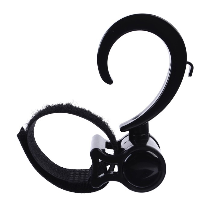 Крючок для сумок на коляску, пластиковый, вращается на 360°, на липучке, цвет черный Крючок для сумок на коляску, пластиковый, вращается на 360°, на липучке, цвет черный