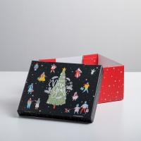 Коробка подарочная новогодняя складная &laquo;Happy new year&raquo;, 31,2 х 25,6 х 16,1 см, Новый год