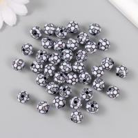 Бусины для творчества пластик "Футбольный мячик" d=1 см набор 20 гр Бусины для творчества пластик "Футбольный мячик" d=1 см набор 20 гр