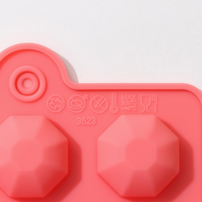 Форма для конфет и шоколада Доляна &laquo;Кристаллы&raquo;, силикон, 22&times;11 см, 18 ячеек (3,2&times;2,5 см), цвет МИКС