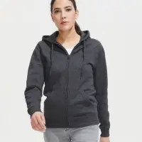 Толстовка женская на молнии с капюшоном Seven Women, черная, размер S