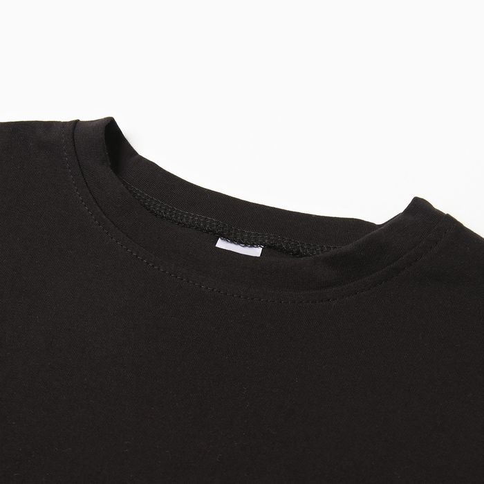 Футболка детская со спущенным плечом, цвет чёрный, рост 104 см