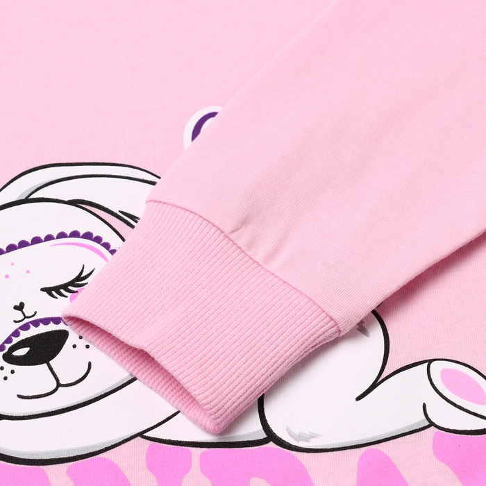 Пижама для девочки (футболка/брюки), цвет розовый, рост 122 см