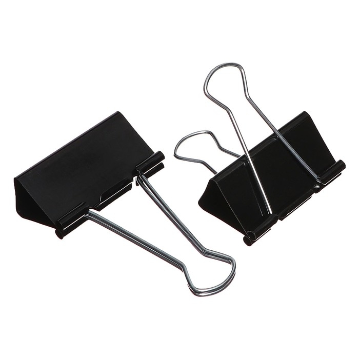 Набор зажимов для бумаг черных 41мм 24 штук, в пластиковой тубе Набор зажимов для бумаг черных 41мм 24 штук, в пластиковой тубе