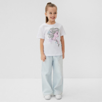 Футболка детская &laquo;Эльза&raquo;, Холодное сердце, рост 98-104, белый