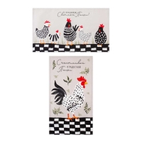 Набор кухонных полотенец Доляна «С праздником Светлой Пасхи», 35х60см-2 шт, 100% хлопок, вафля 160 г/ Набор кухонных полотенец Доляна «С праздником Светлой Пасхи», 35х60см-2 шт, 100% хлопок, вафля 160 г/